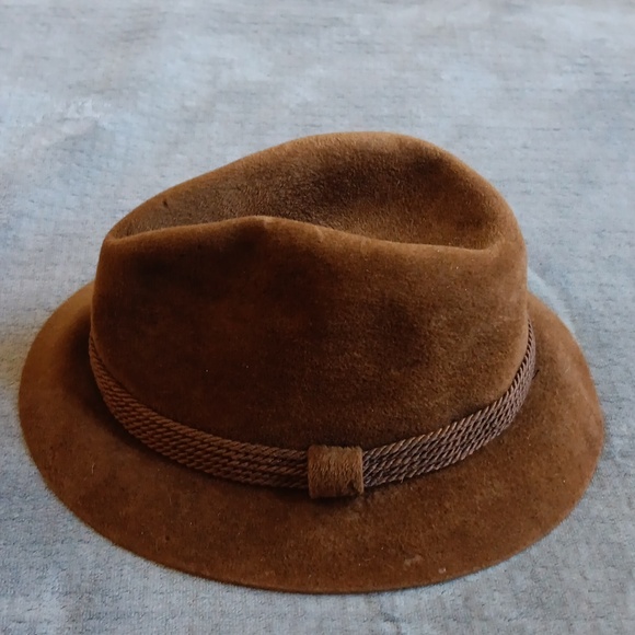 Vintage Velvet Cognac Brown Academia Hat, Small, Steampunk, Goblincore - Picture 5 of 14